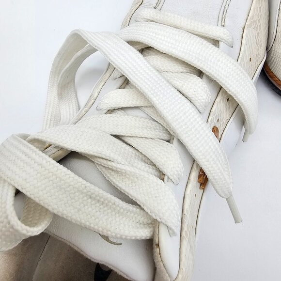 310 Motoring Monterey Model Sneaker White Leather White Snake Print Men's Size 9 - Picture 10 of 13